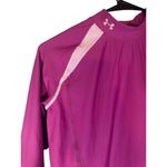 Under Armour  Pink Long Sleeve Mock Neck Nylon Blend Athletic Shirt Women Sz L Photo 4