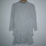 ZARA  XS Long Sleeved Layered Mini Dress in Concrete Gray Photo 9