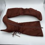 Covington Convention Womens Gabrielle Faux Suede Brown Tall Boot Tie Detail Med Calf 6.5M Photo 6