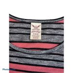 Faded Glory  heather gray striped drawstring waist light knit dress size small Photo 1