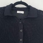 Closed Women's Black Short Sleeve Mesh Knit Collared Placket Polo Shirt Size‎ 24 Size 2 Photo 4