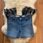 Anthropologie Pilcro and the Letterpress Lace Embroidered Flounce Hem Crop Stretch Jeans EUC Photo 0