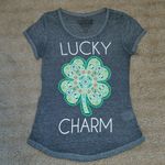 Rocker Girl Womens S Gray Burnout Lucky Charm Top Photo 0