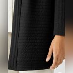 Eileen Fisher Jacket Black Cotton Quilted Blazer Channels Cardigan Size Small Photo 3