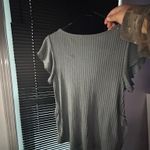 SheIn SHIEN, Blue Gray V-Neck Peplum Top Photo 1