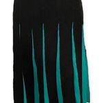RVN size M Black and Teal Mid Weight Knit Midi Skirt Green Size M Photo 0