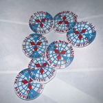 Vintage Set of 7 1964/65 NEW YORK'S WORLD FAIR MITSUBISHI ELECTRIC PINS Blue Photo 1