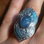 Indian Artistry Tanzanite Sterling Silver Carved Filigree Ring (Size 6) Photo 8