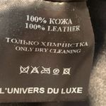 L’Univers Du Luxe Black Leather Longline Trench Coat Zipper Pockets Button Down Black Photo 9