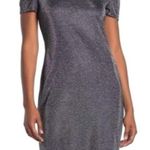 Marina Gunmetal Metallic Silver Cold Shoulder Mini Dress Size S NWT Silver Photo 0