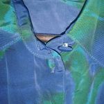 Liz Baker  L Blue Green Tunic Button Down Top Photo 7