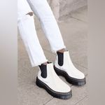 Dr. Martens  women white leather platform chelsea Quad boots size 11 Photo 7