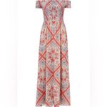 Tularosa Henderson Maxi dress large L smocked off shoulder paisley hot Photo 10