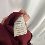 OnTwelfth Burgundy Belted Wide Leg Jumpsuit XL‎ Satin Puff Sleeve Formal Red Photo 2