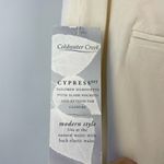 Coldwater Creek  Ivory‎ Silk Linen Blend Cypress Fit Wide Leg Cuffed Pants Photo 5