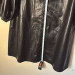 ZARA  Women's Shiny Black Leather Dress Photo 6