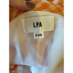 LPA  Revolve Dress Women XXS Orange White Gingham Check Cowl Neck Front Slit Midi Photo 8