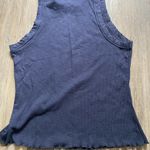 Old Navy Rib Knit Cotton Ruffle Trim‎ Racerback Blue Layering Tank Top Medium 90s Minimal Photo 3