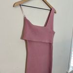 Line and Dot NWT - Sylvie Sleeveless Midi Dress in Rose Classic One Shoulder Slits Photo 2