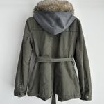 Buffalo Parka Jacket Womens Large Green Y2K Faux Fur Hoodie Military Bella Swan Photo 12