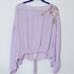 Free People up and away embroidered floral blouse size small Photo 12