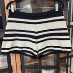 H&M fine knit shorts striped high rise neutral resort beach swim coverup Photo 1