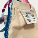 Vanilla Beach Bikini Top High Neck Strappy Criss Cross Blue Pink Striped NWOT L Photo 7