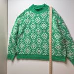 Old Navy  Mock‎ Neck Sweater Green Snowflake Size XXL Tall Holiday Christmas Cozy Photo 9