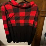 Acting Pro  Red and Black Buffalo 🦬 Plaid Cowl Neck Sweater Photo 1