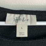 Style & Co  Black Triple Bell Long Sleeve Blouse Photo 2