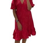 ZARA  Eyelet Cotton Vibrant Pink Mini Dress Small Photo 0