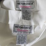 Victor Costa Occasion White with Red Flower Design Jacket and Pant Suit Size M Photo 13