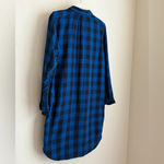 Madewell Latitude Blue Black Buffalo Plaid Flannel Shirt Dress - Size XS Photo 4