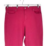 Sneak Peek Hot Pink Mid Rise Kick Flare Jeans size 18 NWT Cropped Raw Hem Photo 3