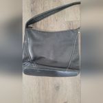 Fossil Vintage Y2K era  black leather shoulder bag with white stitching. Photo 10