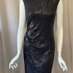 David Meister  Black Sequin Sleeveless Dress Size 6 2456 Photo 0