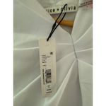 Alice + Olivia Kiro Ruffle-Shoulder Midi Sheath Dress in Bright White Size 4 Photo 8