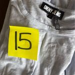 DKNY Blue Ruffled Cap Sleeve T-Shirt Photo 9