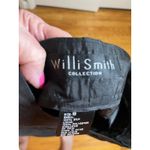 Willi Smith Vintage Y2K Black 100% Silk Dress Pants Cropped Beaded Lace Hem 10 Photo 5