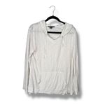 Free Fly Womens Lightweight V Neck Hoodie Casual Pullover L White Size L Photo 1