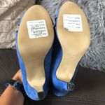 Nine West NWT Royal Blue Leather Suede Heels S7.5 Photo 9