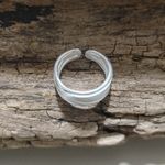 Artisan Sterling Silver 925 Ring Matte Wrap Twist Cuff Band Open Back Adjustable Photo 7