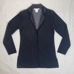 Misook Exclusively  | Vintage Black & White Pinstripe Stretch Knit Blazer | XS Photo 0