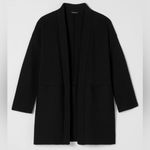Eileen Fisher Jacket Black Cotton Quilted Blazer Channels Cardigan Size Small Photo 5