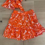 Who What Wear Orange and White Patterned Set Photo 2