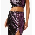 Free People Star Bright Sequin Two-Piece Crop Top & Midi Skirt, Lilac, Sz 4, NWT Photo 4
