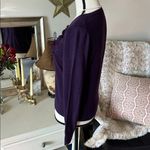 Banana Republic  VTG Y2K plum, merino wool button rosette sweater cardigan M Photo 3