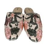 Birdies  Songbird Linen Cream Embroidered And Beaded Floral Mules Size 8.5 Photo 3