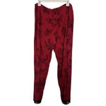 Soma Red Black Lace Dark Romantic Floral Pajama Set Size Large Cozy Goth Photo 4
