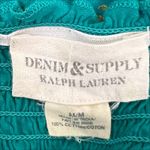 Denim & Supply Ralph Lauren Teal Strapless Maxi Dress Gold Print Size Medium Green Photo 6